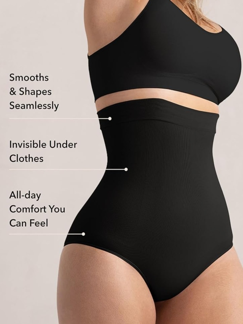 Shapermint High-Waist Sculpting Brief - Black Size X-Large-XXL - Picture 3 of 6
